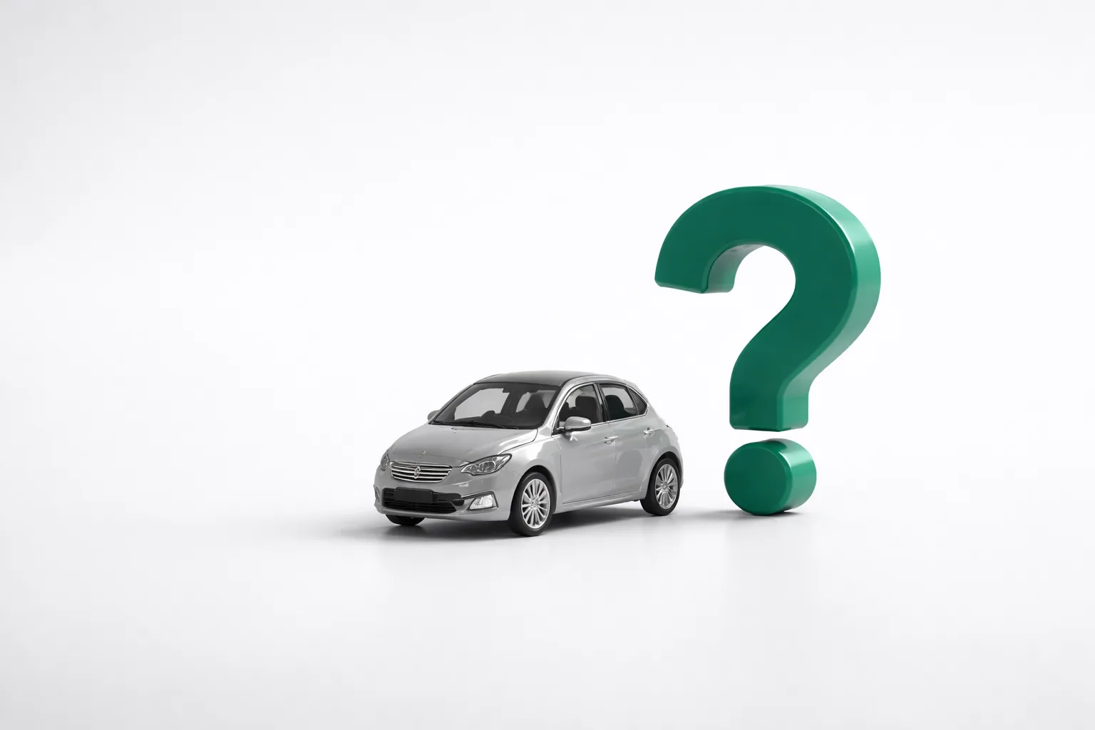 Voiture miniature avec point d'interrogation