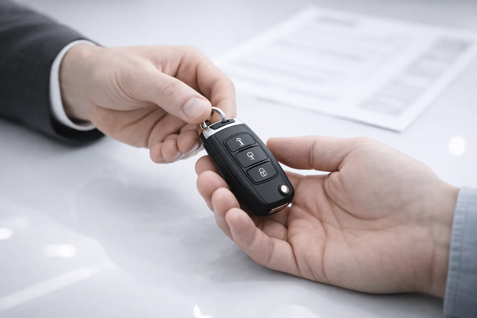 Remise des clés lors de la restitution d'un véhicule