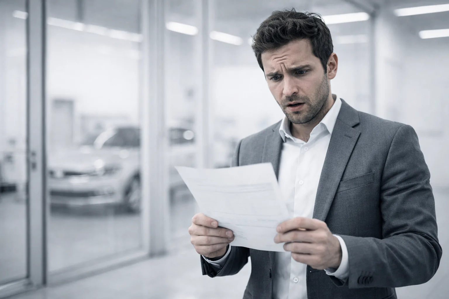 Conducteur découvrant sa facture de frais de restitution