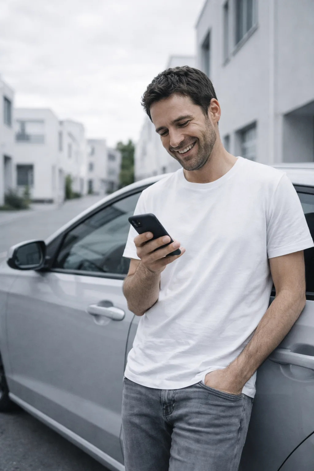 Conducteur recevant un devis sur son téléphone